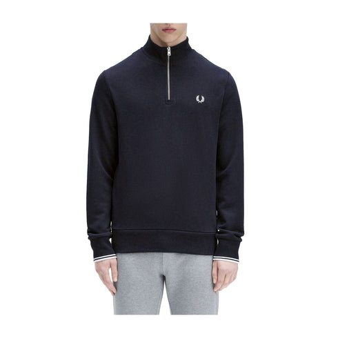 FRED PERRY Felpa con zip Felpa Uomo mezza zip con logo Blu A24 - FRED PERRYM3574 - 608 - M - Francavilla Moda